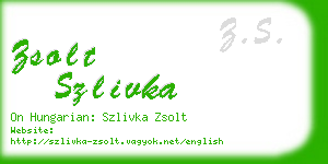 zsolt szlivka business card